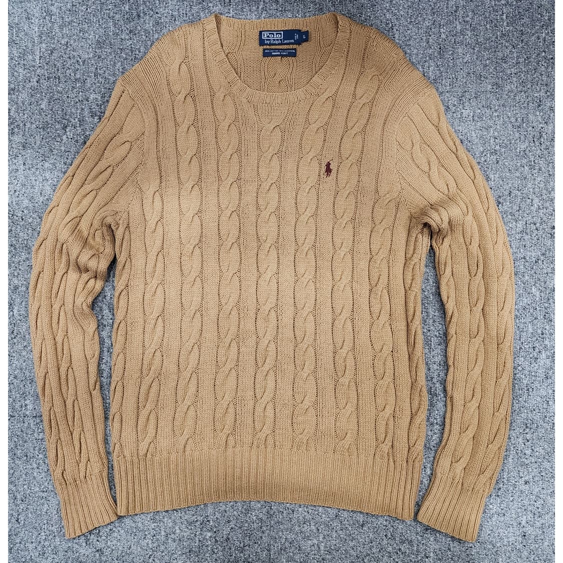 폴로 랄프로렌 코튼 캐시미어 케이블 꽈배기 니트 L 상품이미지1