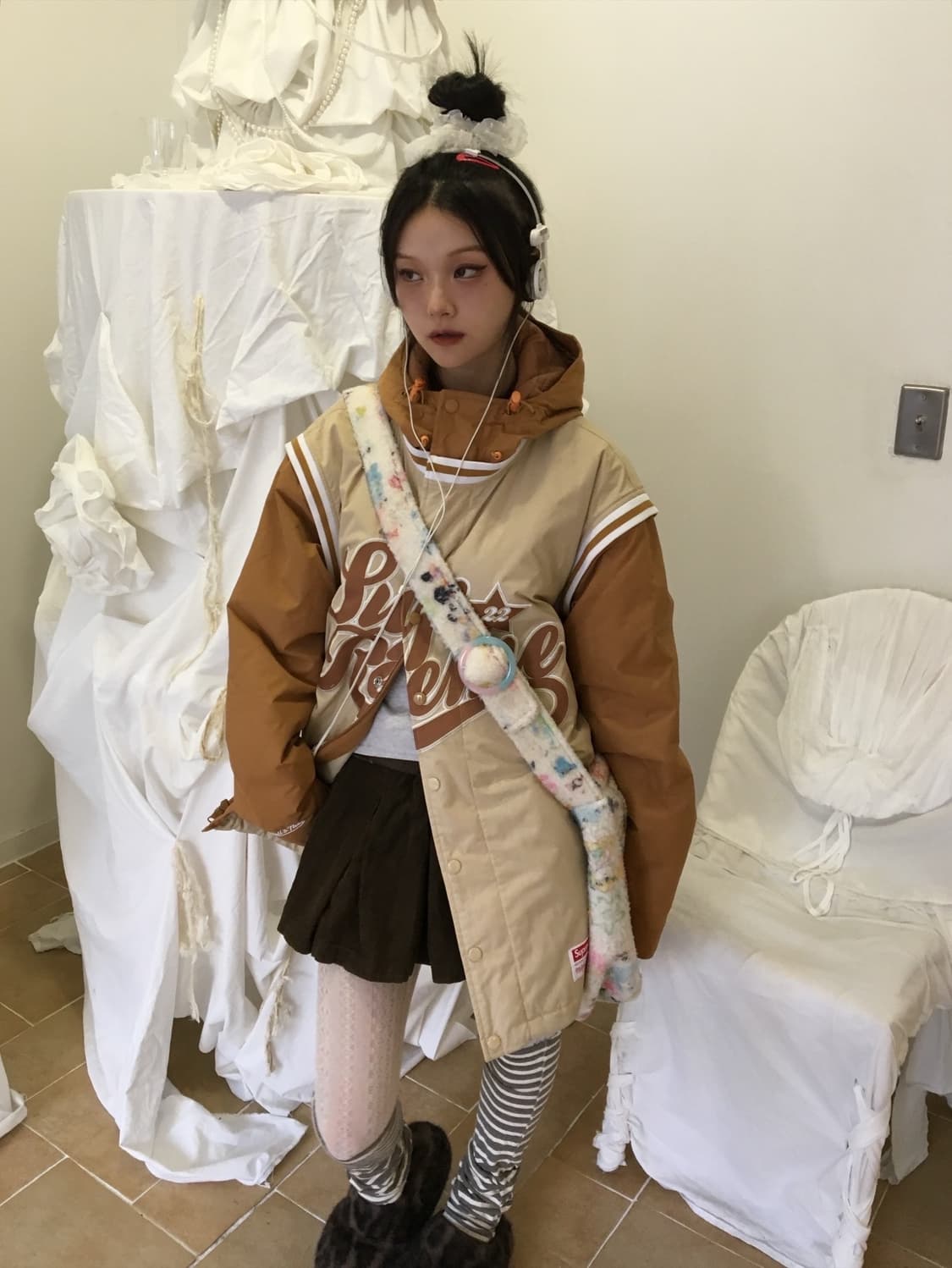 슈프림 미첼앤네스 후드패딩 상품이미지3