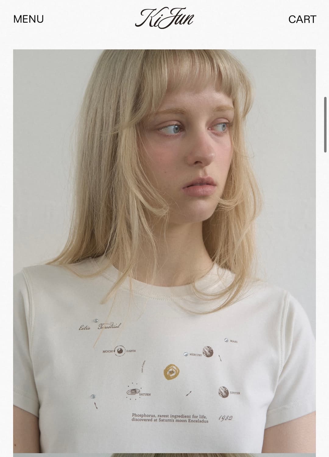 기준 반팔 티 S kijun Planet T-Shirt Off-White 상품이미지3