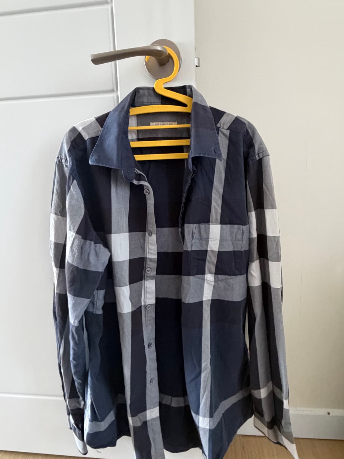 버버리 브릿(Burberry) 메가 체크 코튼 셔츠 네이비 상품이미지1
