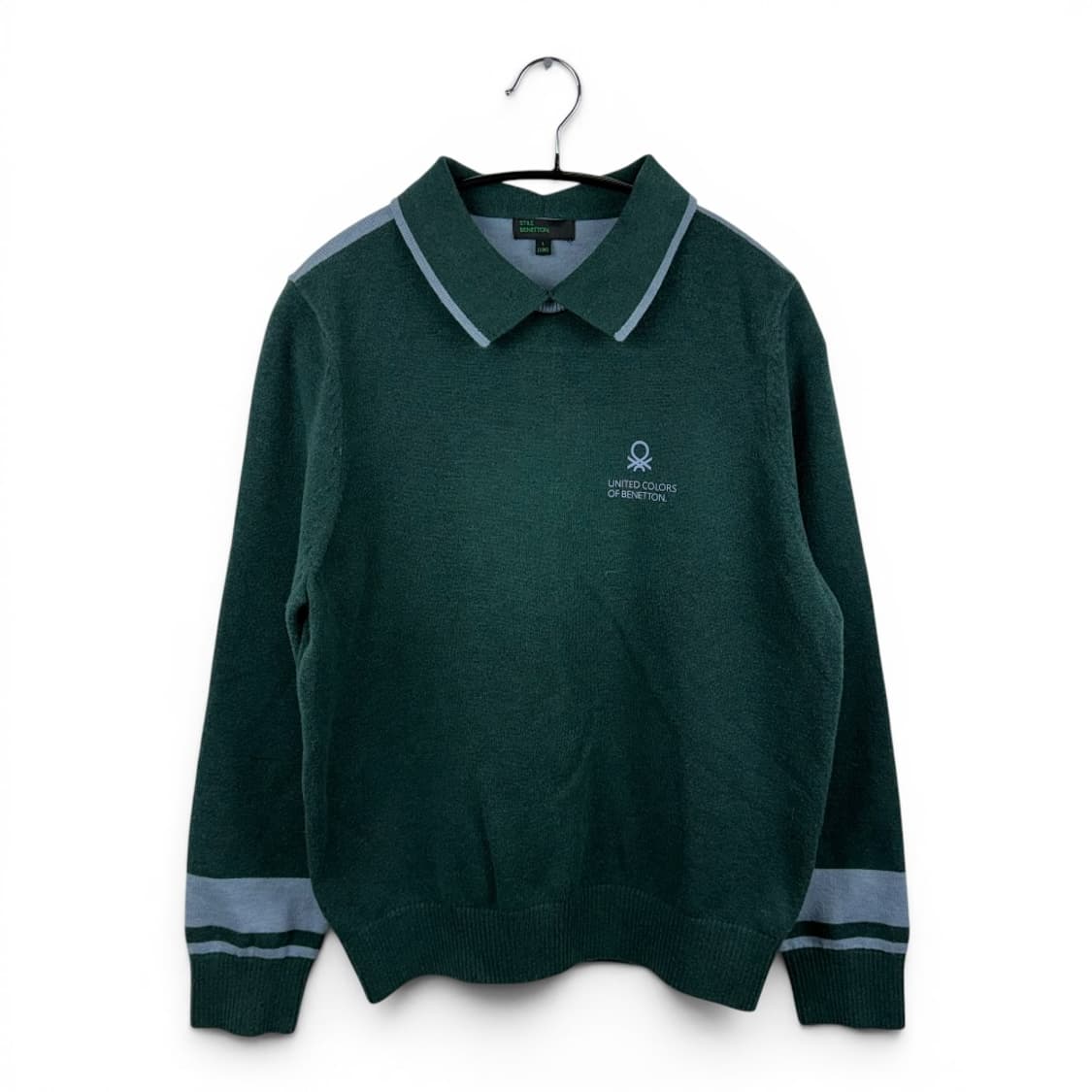 (L) 베네통 카라 니트 그린 상품이미지1