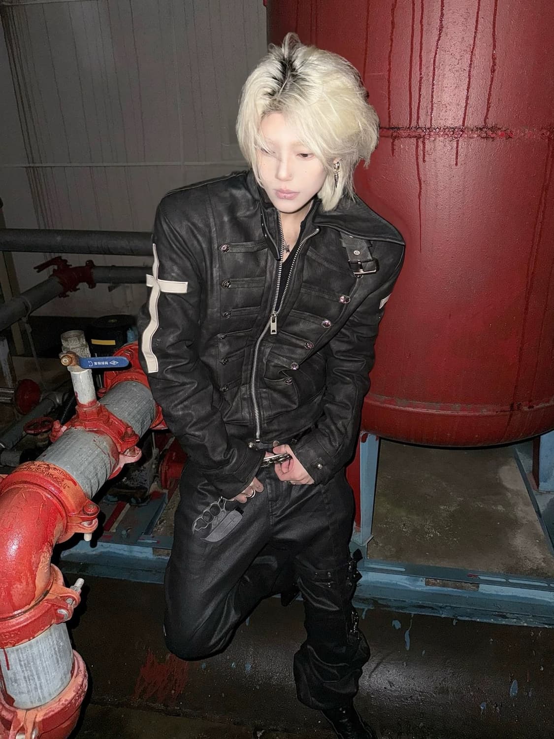 빈티지 워싱 밀리터리 라이더 자켓 상품이미지2