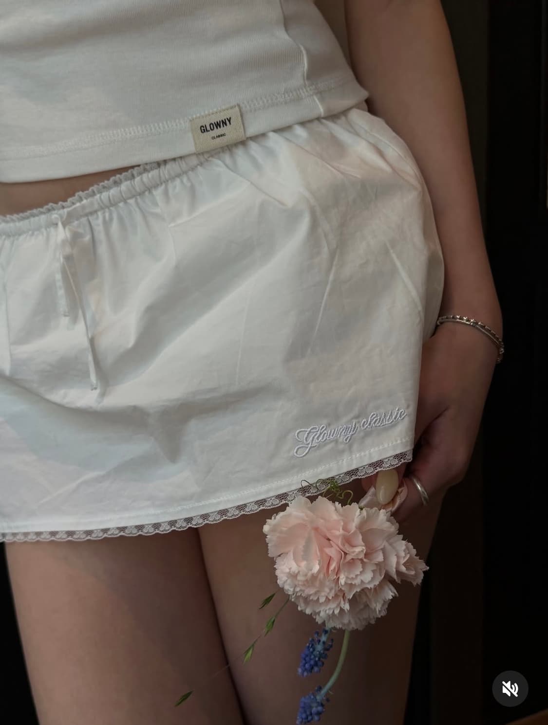 글로니 G CLASSIC LACE-UP MINI SKIRT (WHITE) 상품이미지8
