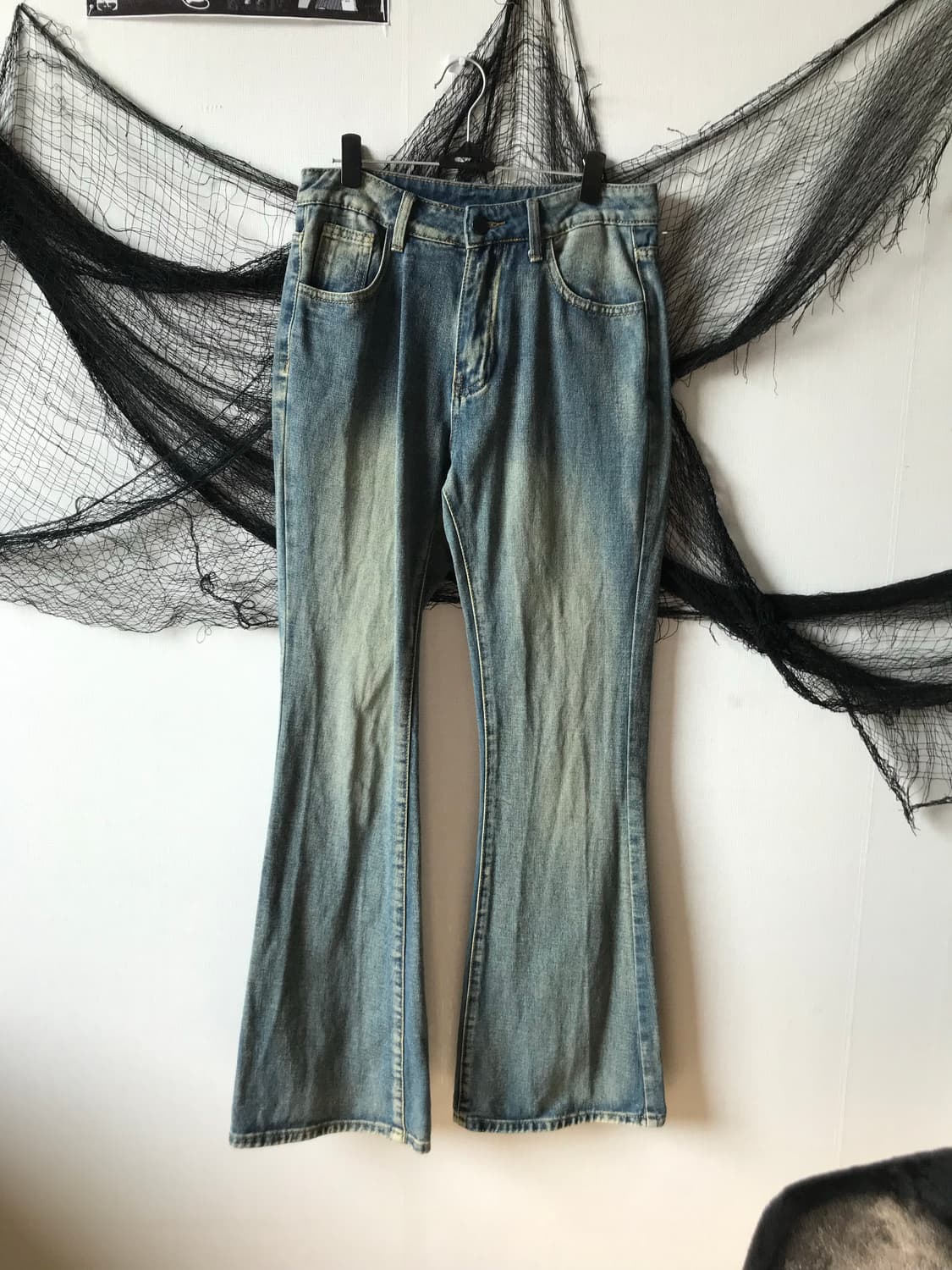 00s skull printing bootscut denim pants  상품이미지3