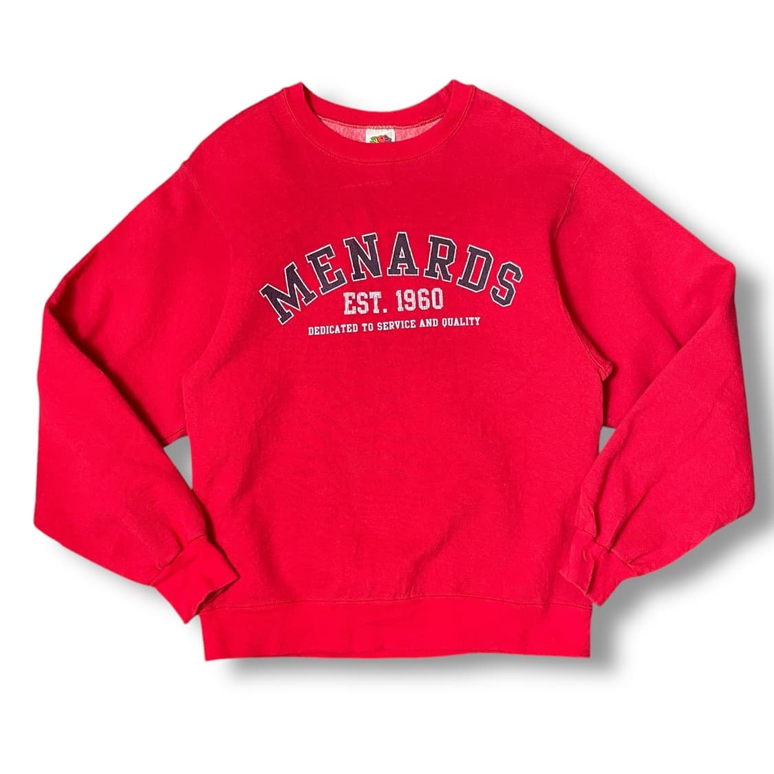 프룻오브더룸 레드 프린팅 기모 맨투맨 S 상품이미지1