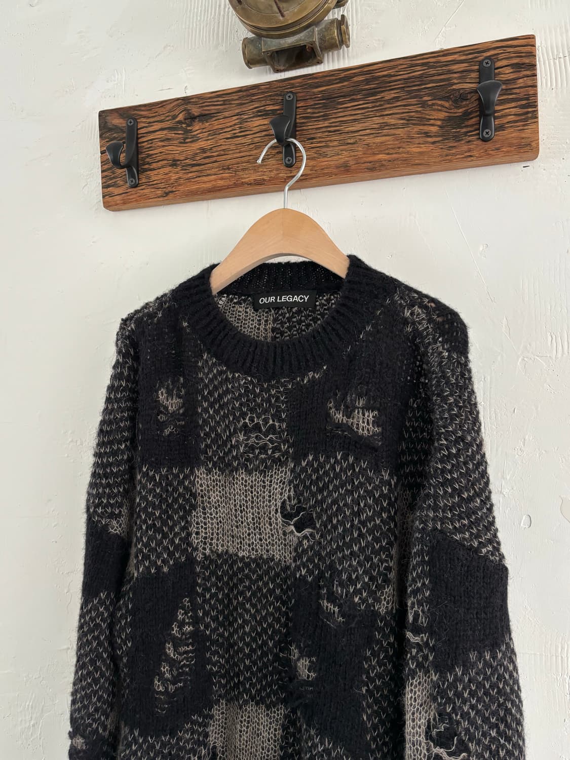 OUR LEGACY 아워레가시 블랙 디스트럭티브 깅엄 소날 라운드넥 상품이미지4