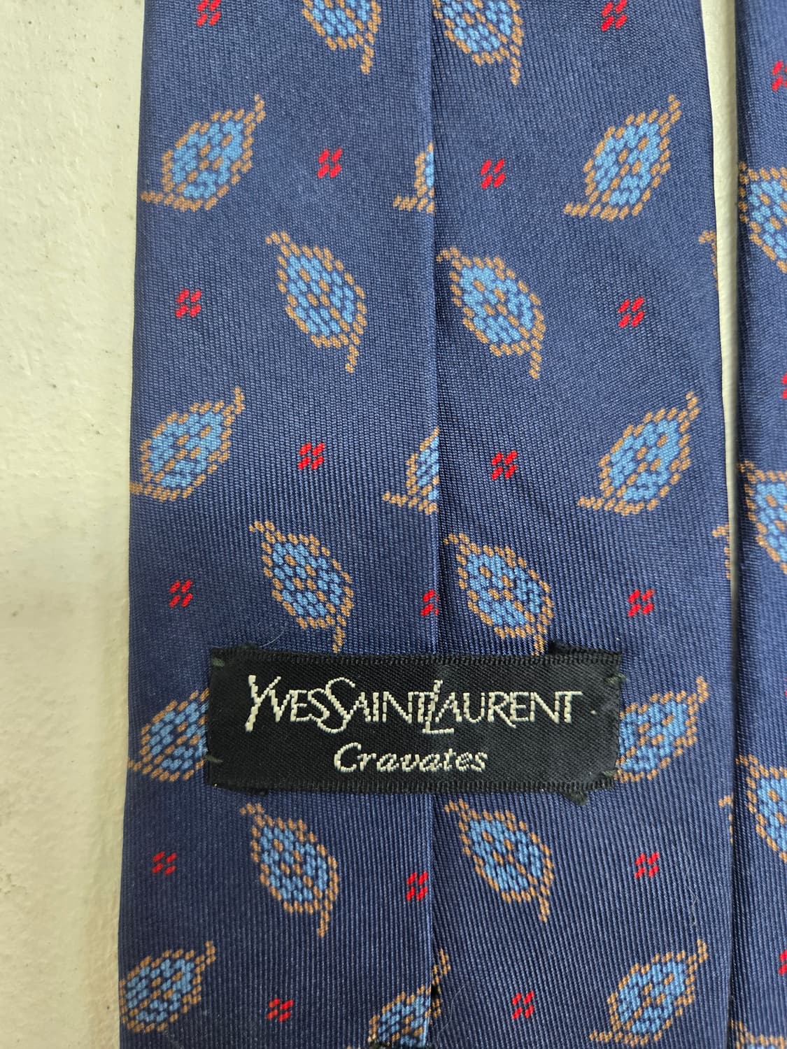 YSL 입생로랑 네이비 패턴 넥타이 상품이미지3