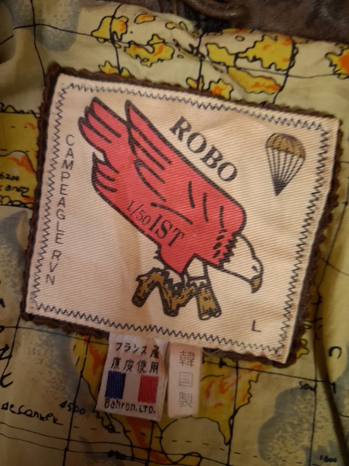 오리지날 90's 일본판 ROBO 밀리터리 리얼레더 항공점퍼 상품이미지5
