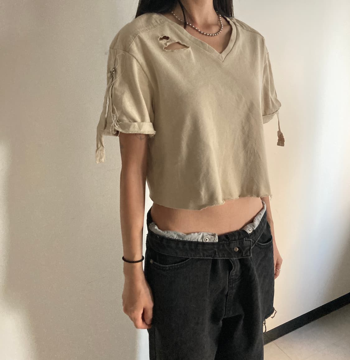 Distressed crop t 상품이미지3