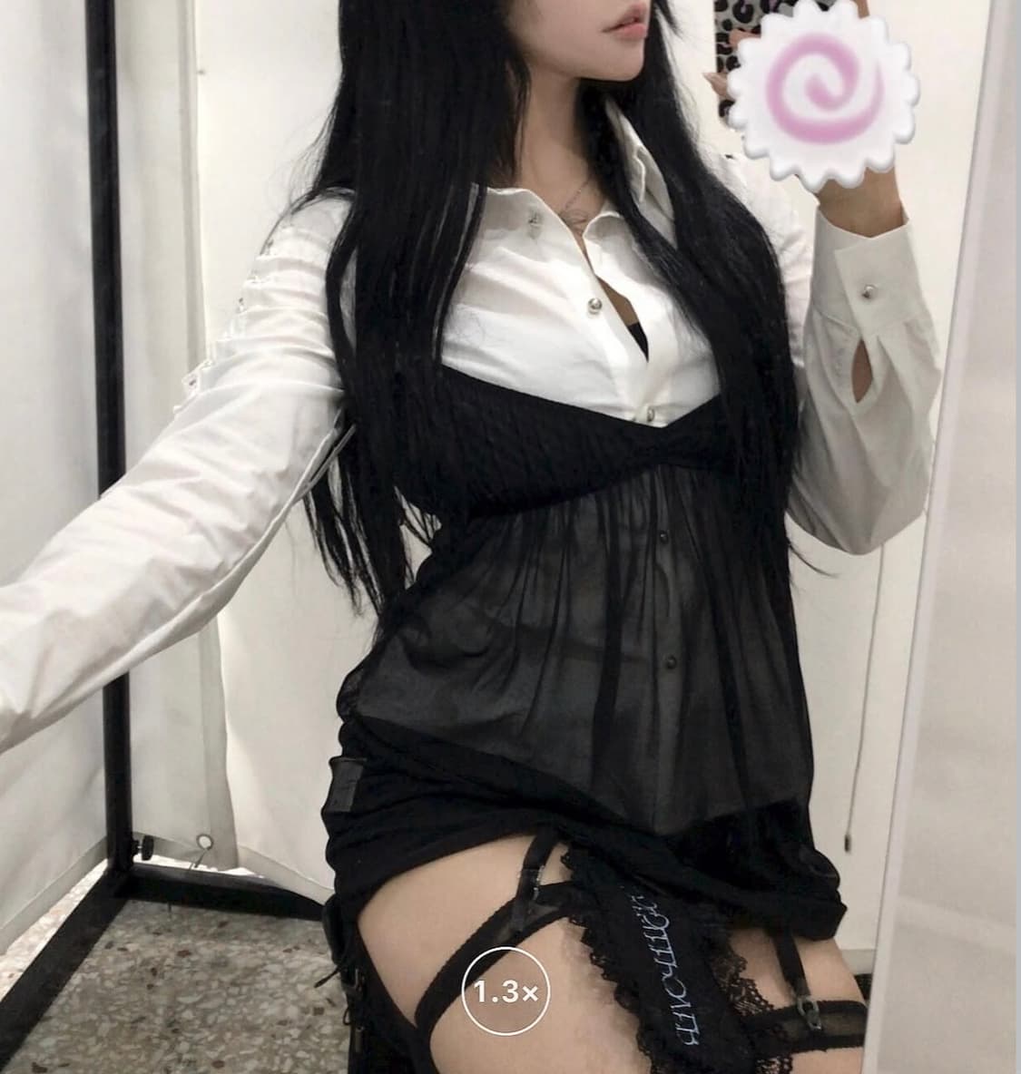 루즈슬립오버 오알진 Bite love, 코르셋 실버팁 셋업 상품이미지2