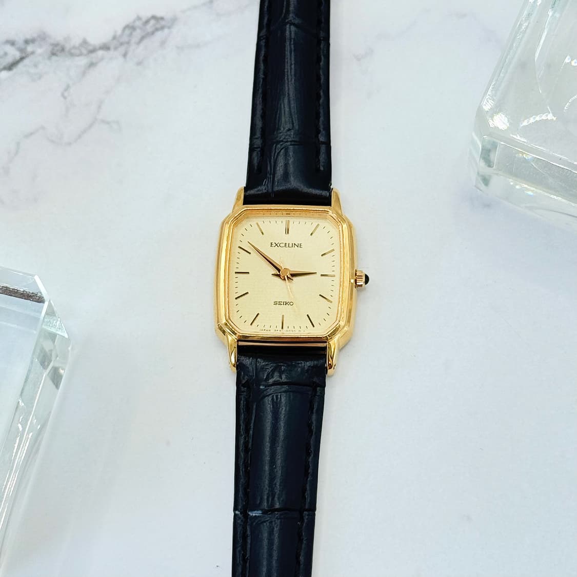 90s00s 빈티지 세이코 엑셀린 골드 탱크 워치 상품이미지5