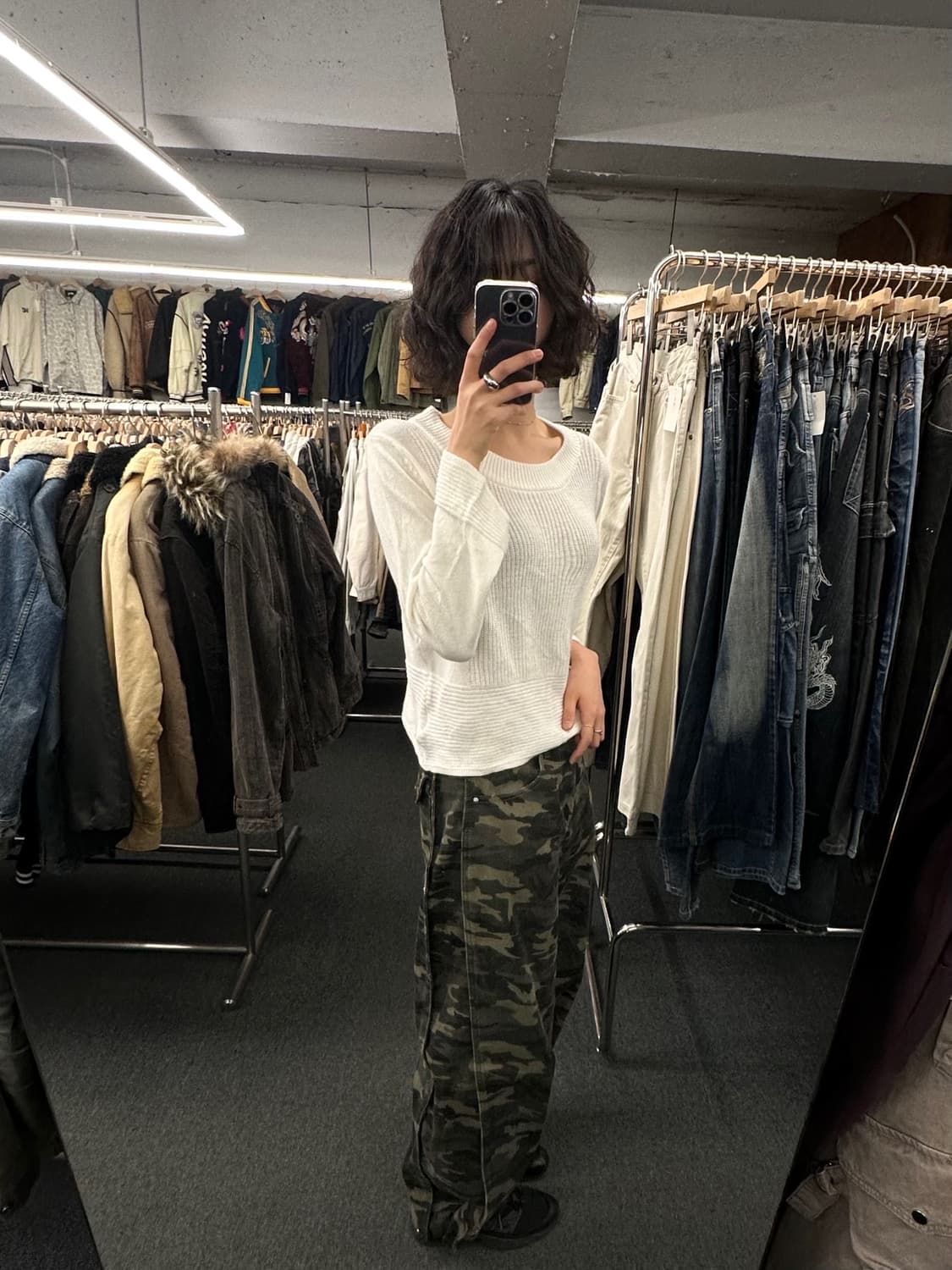 M)MACA 빈티지 여성 아이보리 루즈넥 니트 상품이미지2