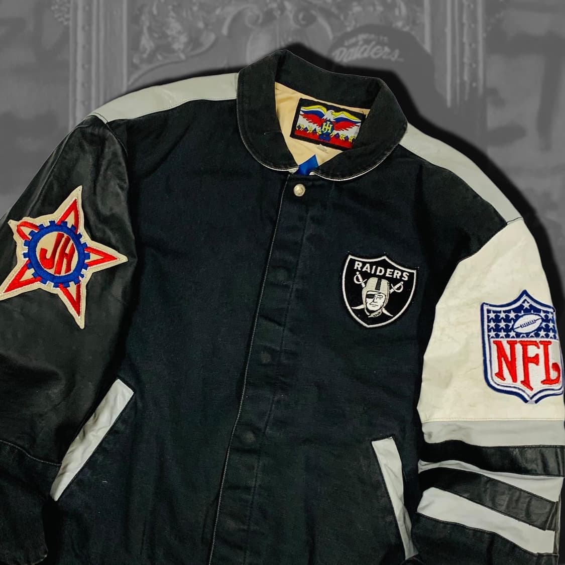 90s jeff hamilton nfl 레이더스 바시티 상품이미지4