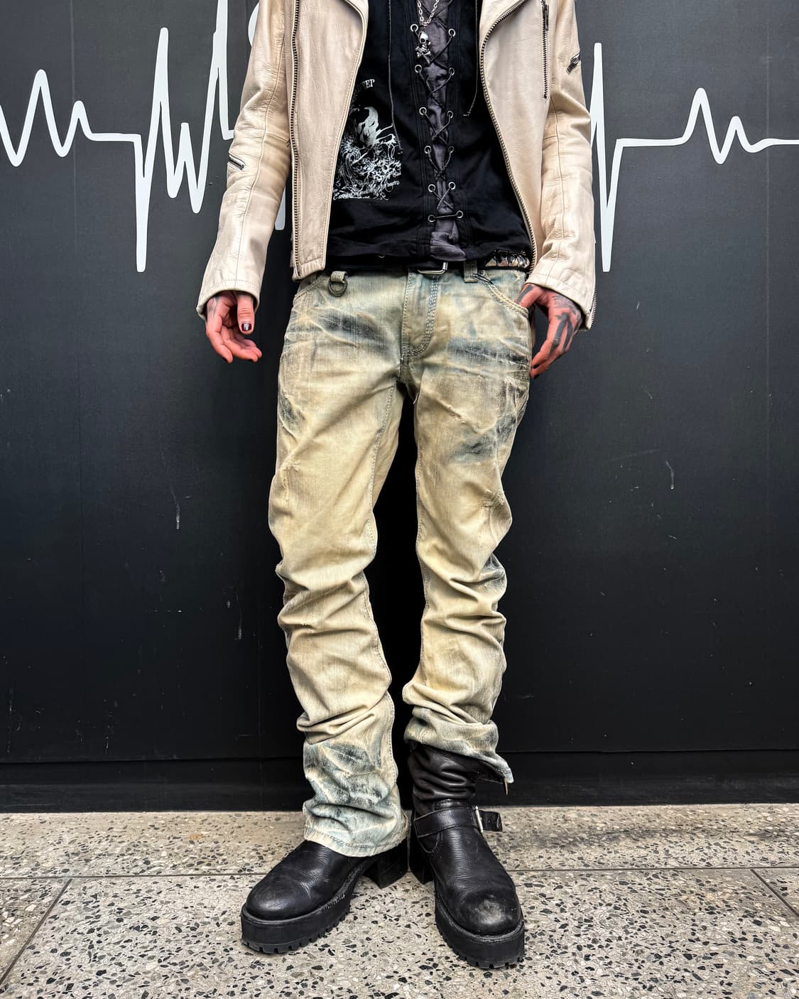 BUFFALO BOBS – Bleach Wash Boot-cut Deni 상품이미지8