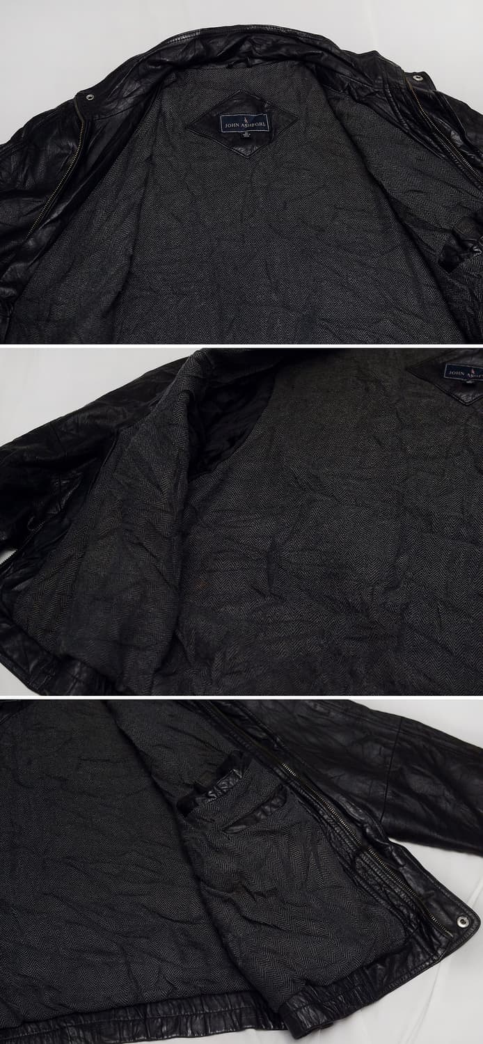 존 애쉬포드 천연가죽 링클레더 웜파일 봄버 자켓 (XL / 105+) 상품이미지7