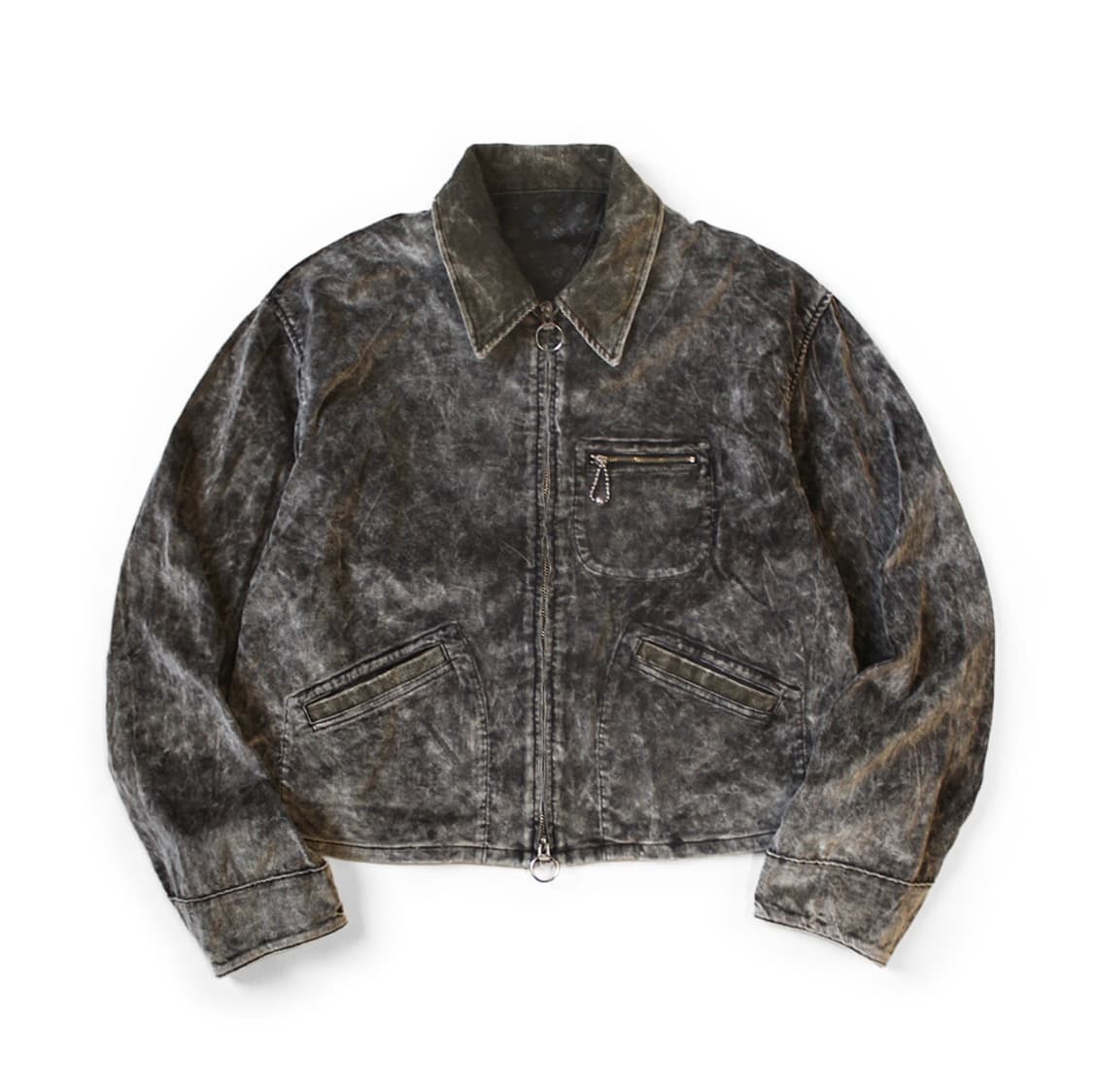 [3] 캐피탈 벨베틴 헌터 더티 다이드 드리즐러 자켓 블랙 kapital 상품이미지1