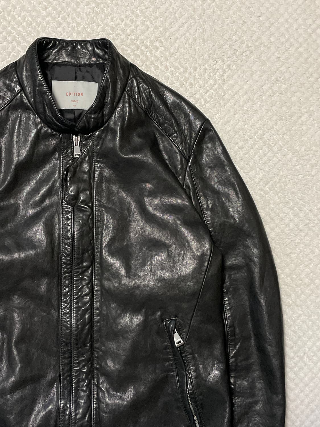 AND Z 웨스턴 무드 2WAY 램스킨 양가죽 바이커 레더 자켓 상품이미지3