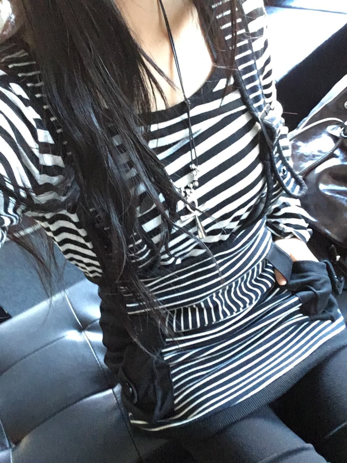 멜빵 스트라이프 포켓 스커트 상품이미지6