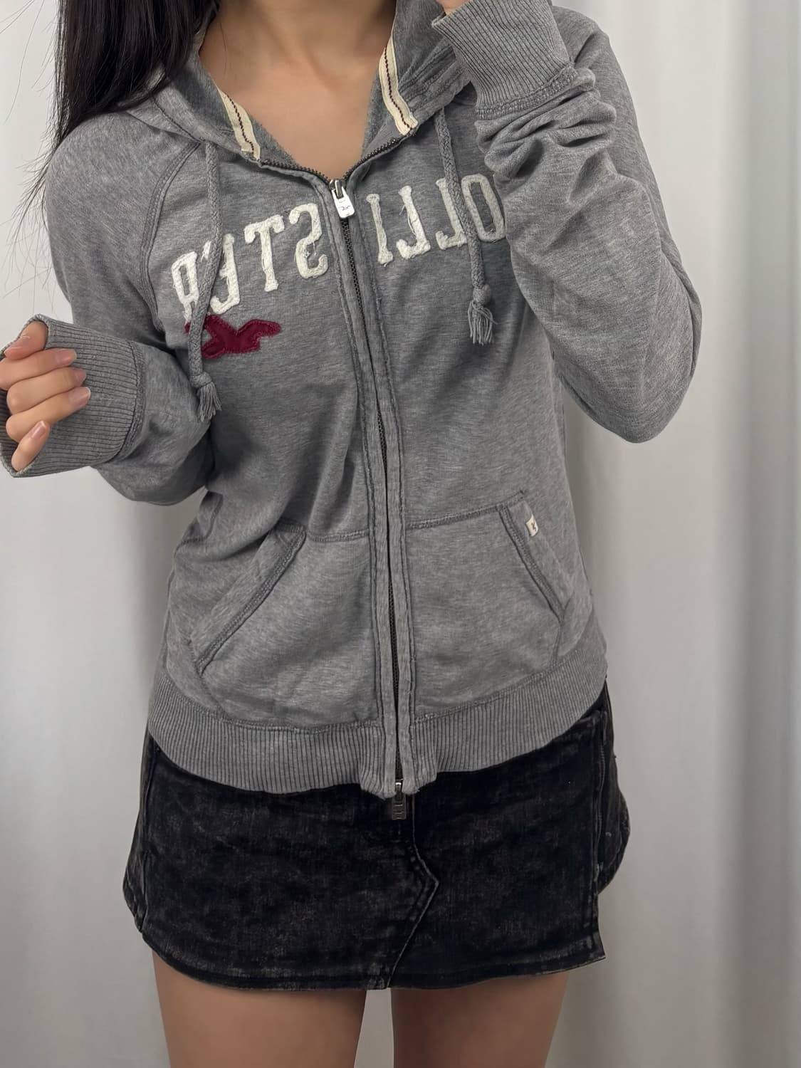 홀리스터 그레이 후드집업 상품이미지1