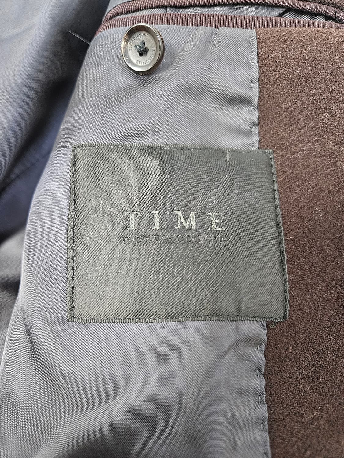 타임옴므 TIME 한섬 캐시미어 브라운 코트 정장 자켓 95 오버핏 상품이미지5