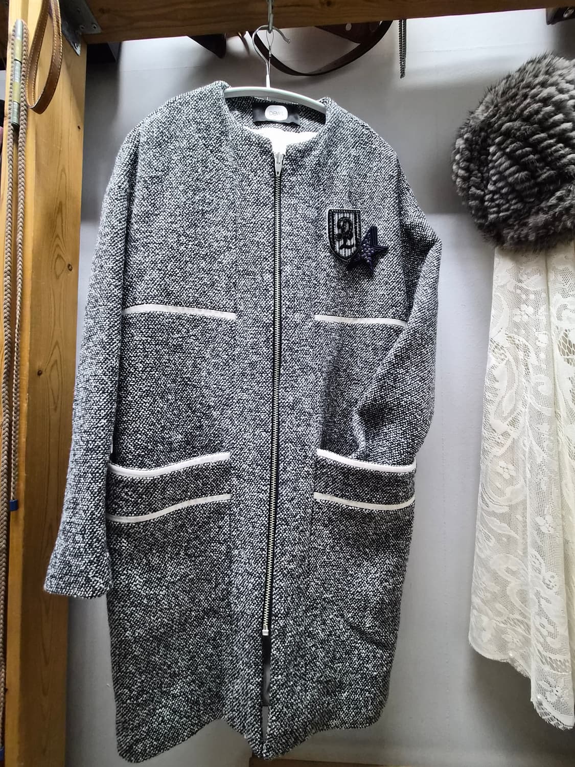 듀엘 트위드 집업코트 상품이미지1