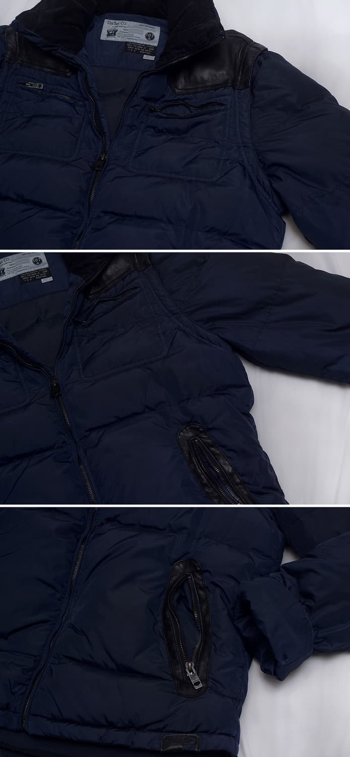 디젤 (Diesel) 레더 요크 트랜스폼 다운 패딩조끼 자켓 (100) 상품이미지8