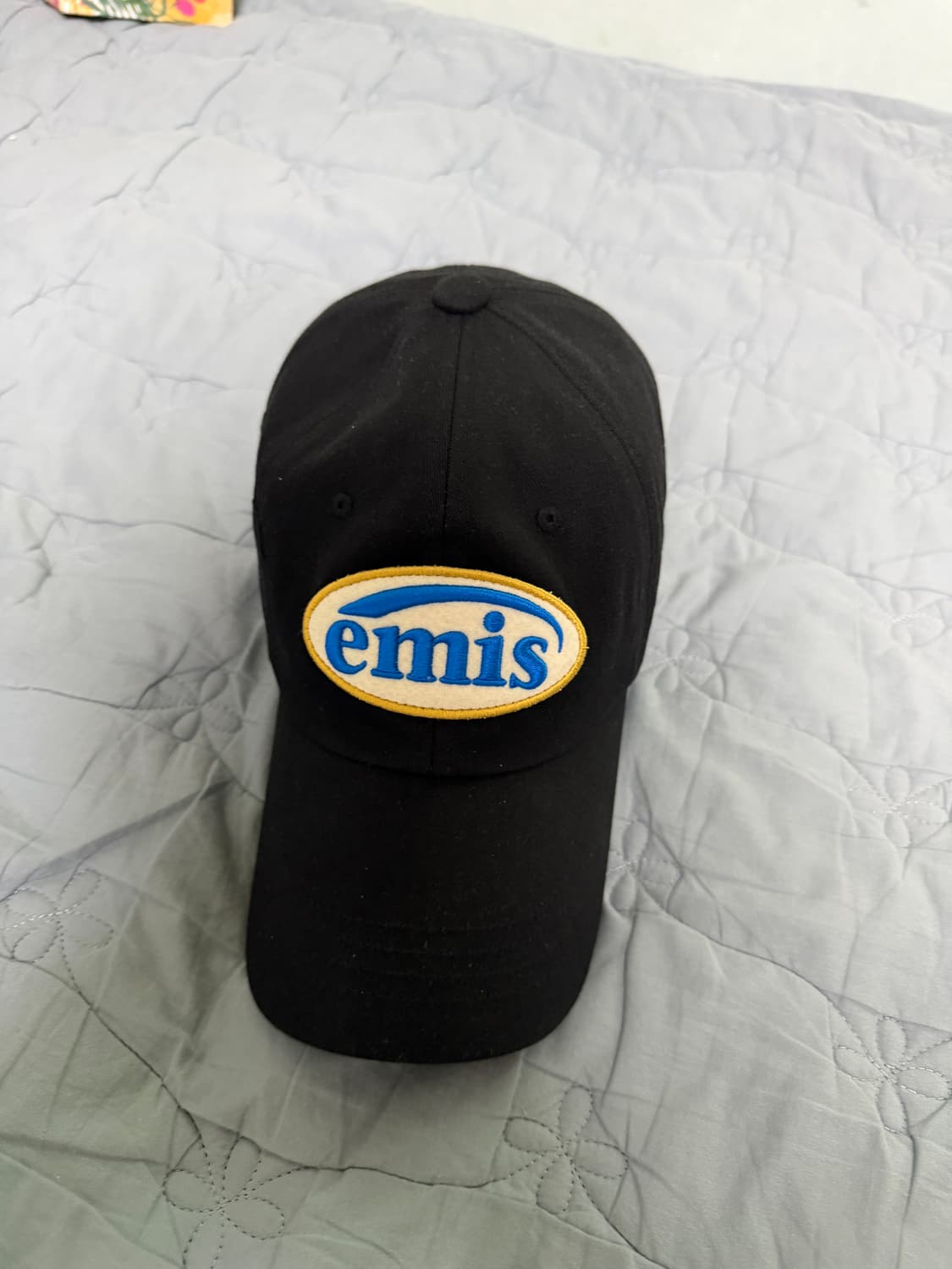 Emis 와펜 블랙 볼캡 실착1회 새상품급 판매 상품이미지1