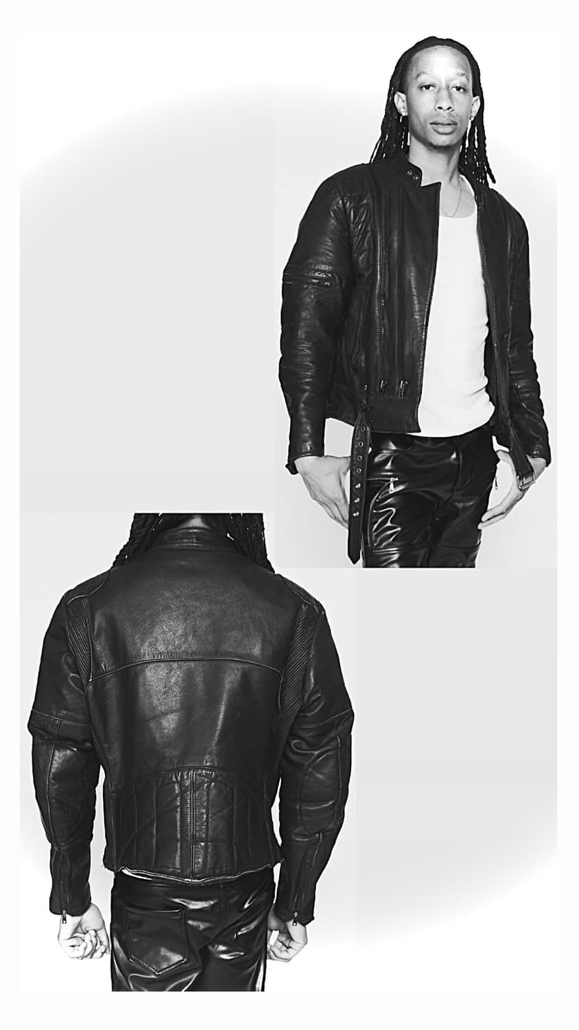 90s Wilsons Padded Motorcycle 레더 자켓 상품이미지10