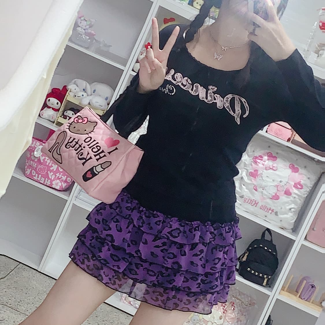 호피 캉캉 스커트 갸루 상품이미지6