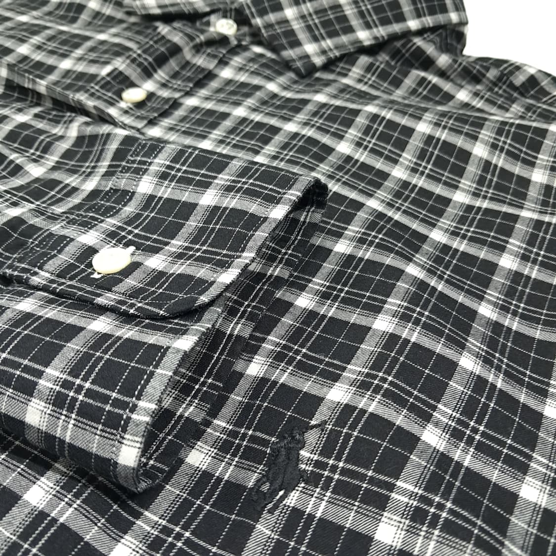 CL607 4XLT 폴로 00s 코튼 모던 타탄체크 블랙포니 블랙그레이 상품이미지4