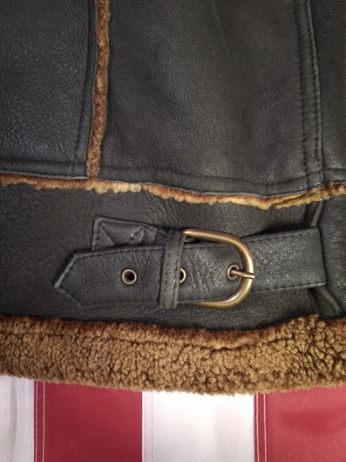 오리지날 90's 베네통 빈티지 리얼레더 무스탕 상품이미지8