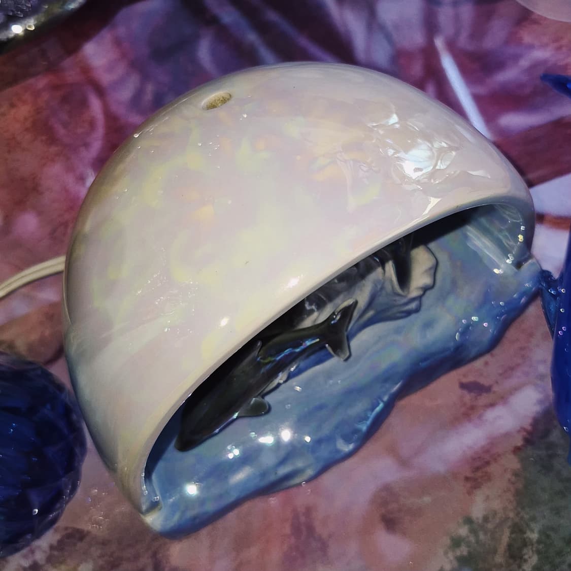 80s 가토 공예 헤엄 돌고래 오로라 돔 램프 상품이미지10