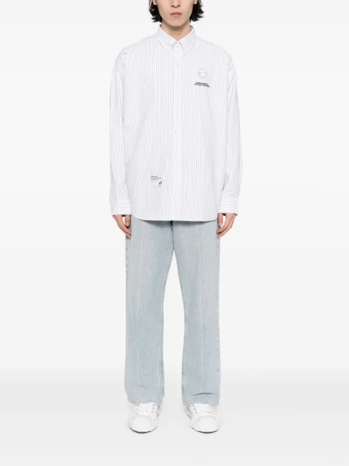 (L) Aape 스트라이프 코튼 옥스포드 셔츠 상품이미지3