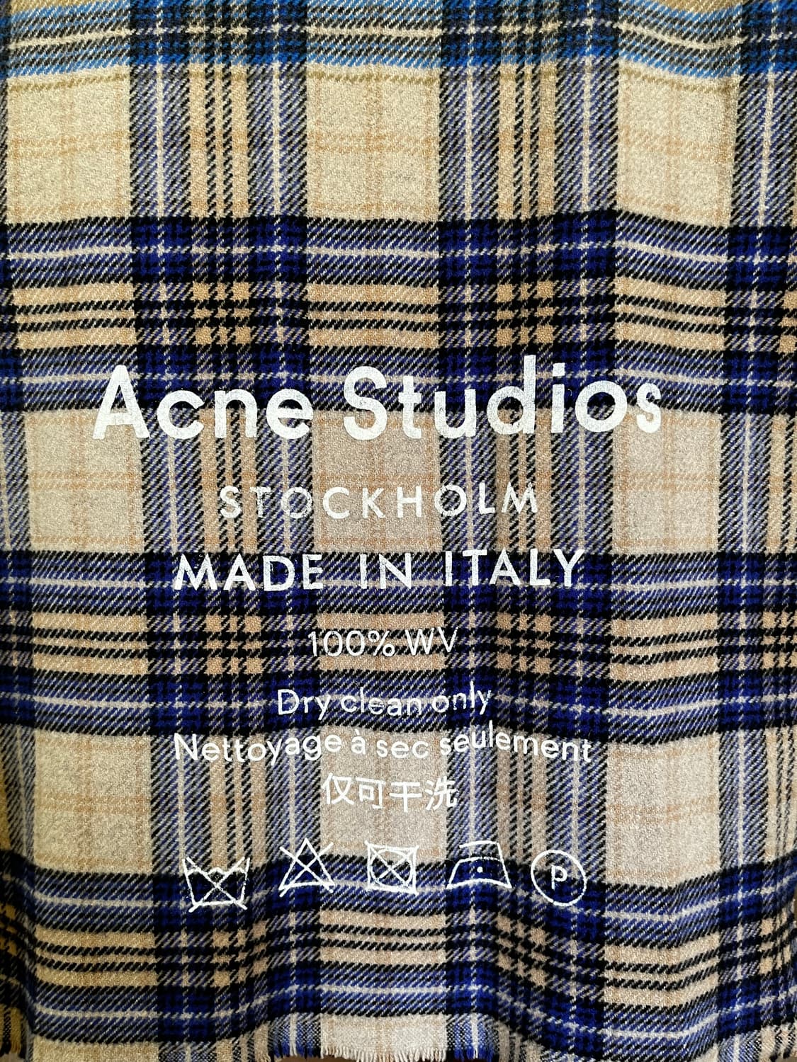 [os] 아크네 스튜디오 오트밀블루 체크 머플러 상품이미지2