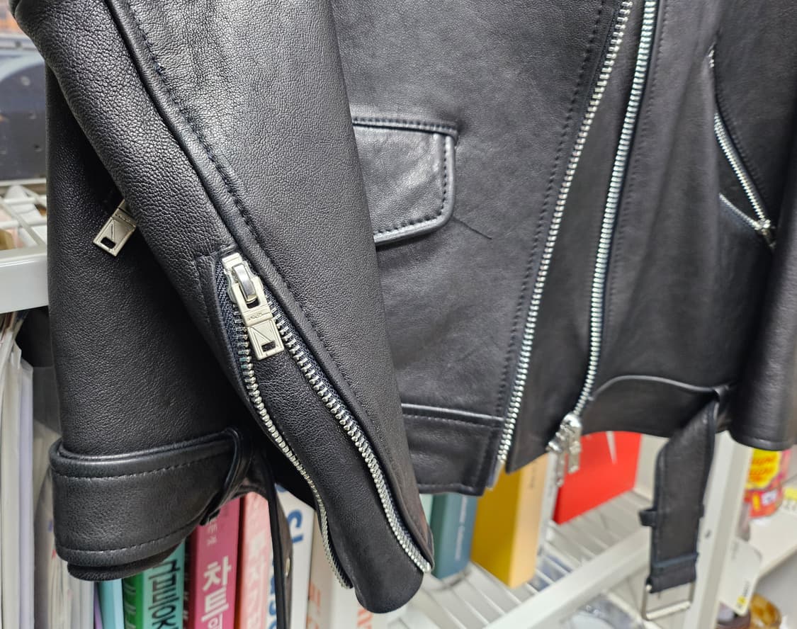 느와르라르메스 가죽자켓 44/ 90 양가죽 라이더자켓 AD12 상품이미지5