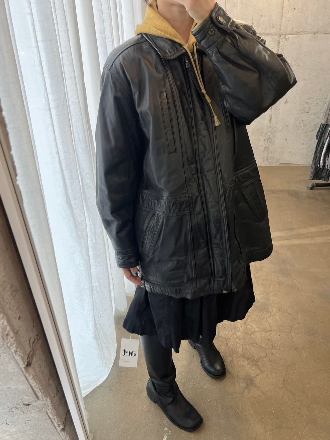 90s lambskin 양가죽 자켓 블랙 상품이미지4