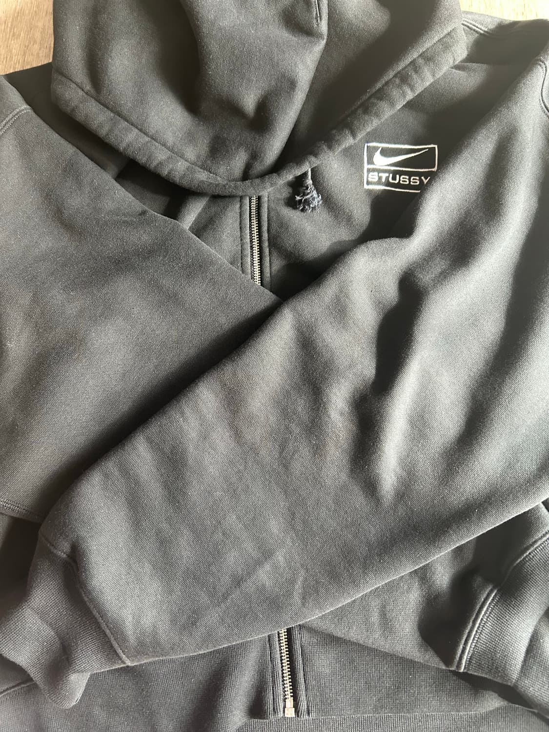 나이키 x 스투시 풀 집 워시드 플리스 후드 블랙 상품이미지2