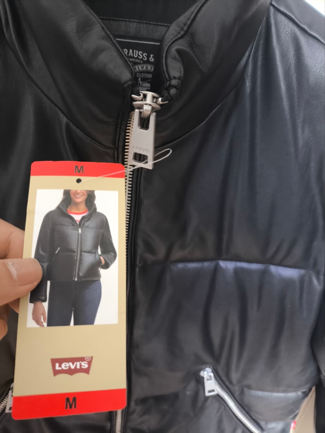 새거 M 리바이스 가죽 푸퍼 숏패딩 상품이미지2