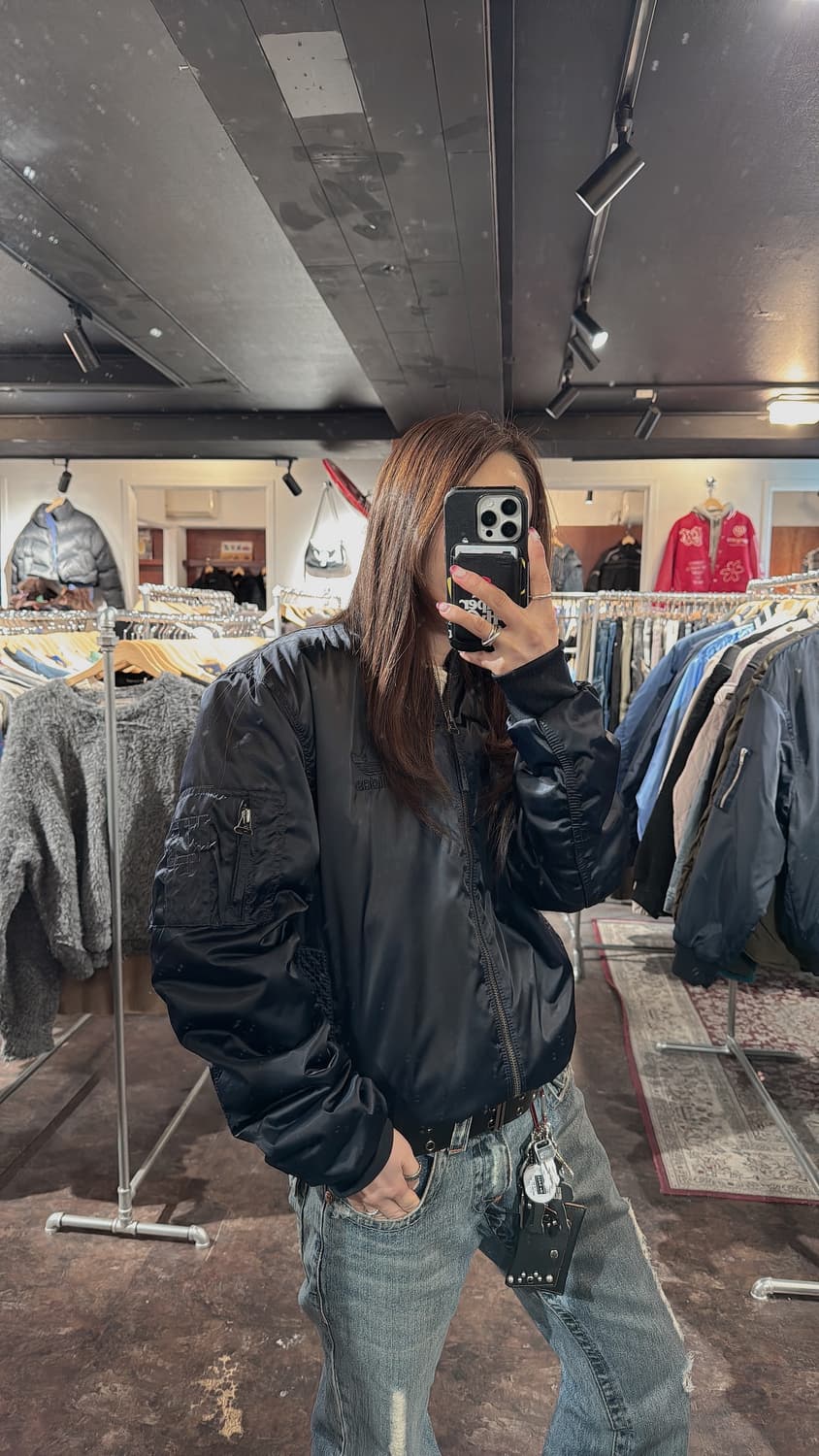 아디다스 누빔 네이비 MA1 블루종 자켓 항공점퍼 M 상품이미지7