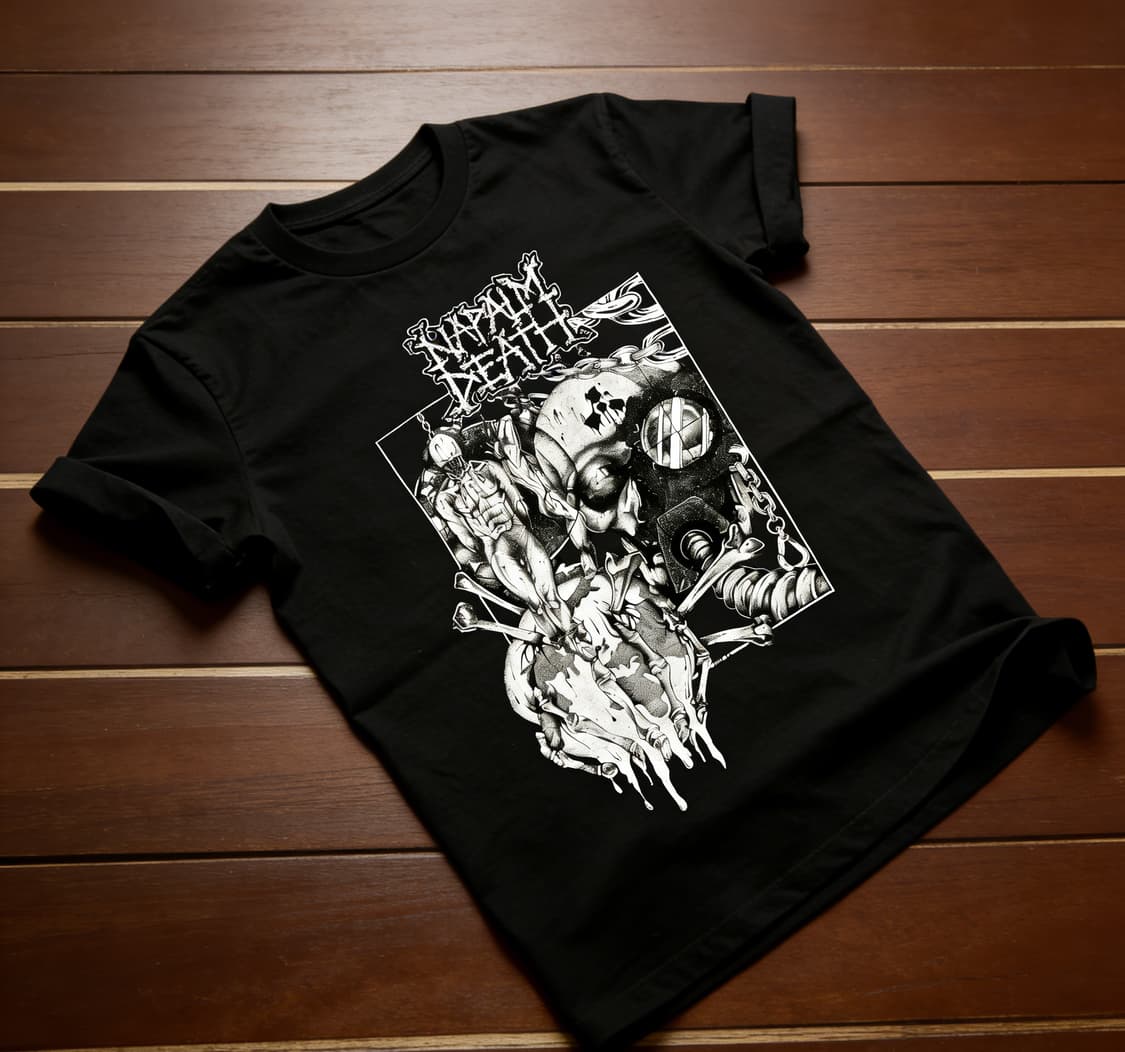 [새상품 M사이즈] Napalm Death 커스텀 프린트 반팔 (강렬 핵 상품이미지2