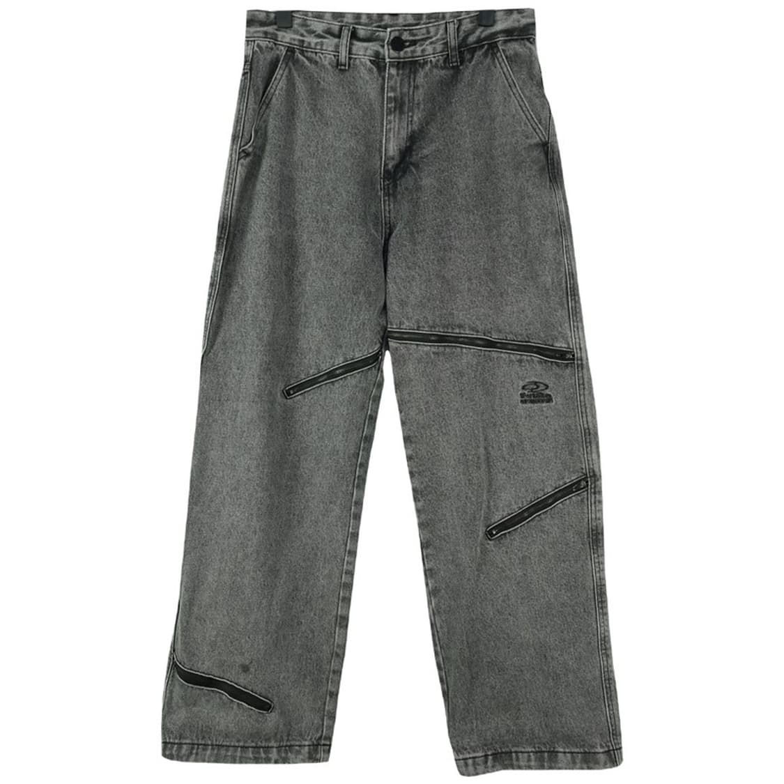 [트래블] 오픈 지퍼 워싱 데님 팬츠 그레이 M18653 상품이미지2