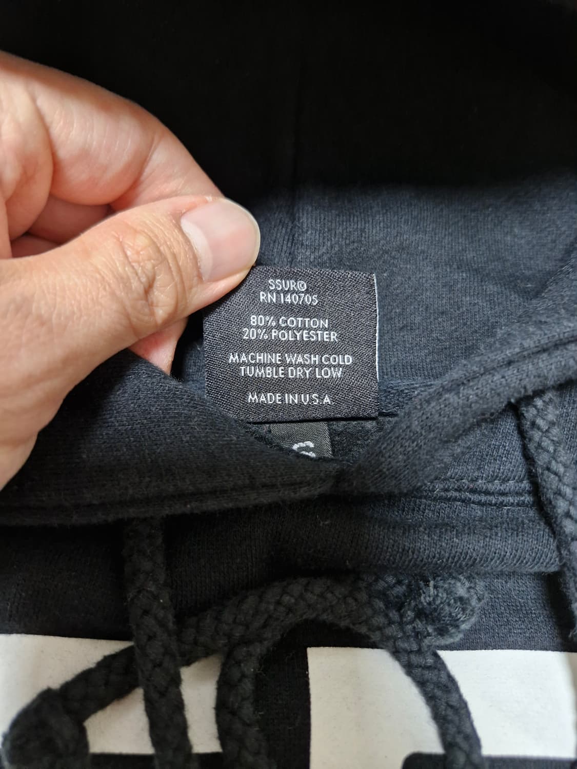 00s SSUR NYC 블랙 후드스웻 made in USA 상품이미지4