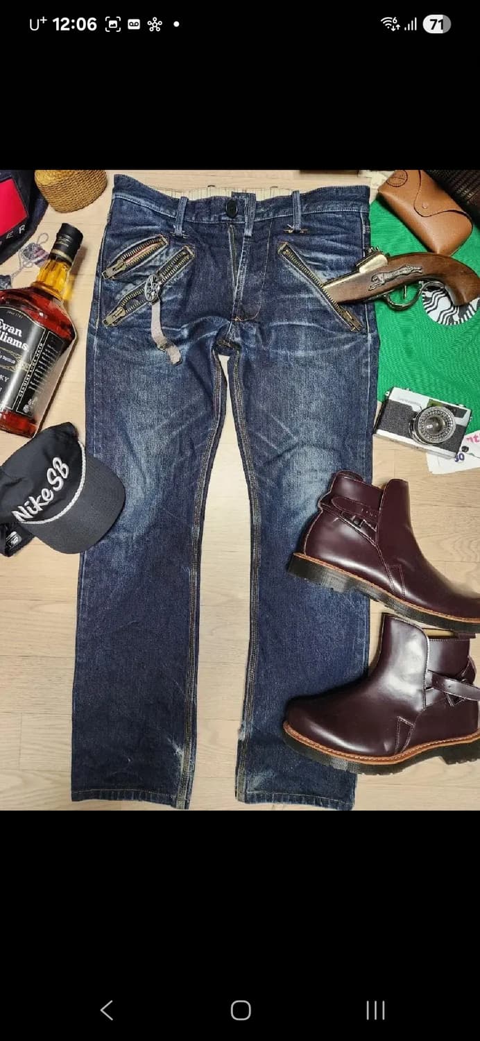 PAUL SMITH 짚 데님 청바지 팬츠 상품이미지3