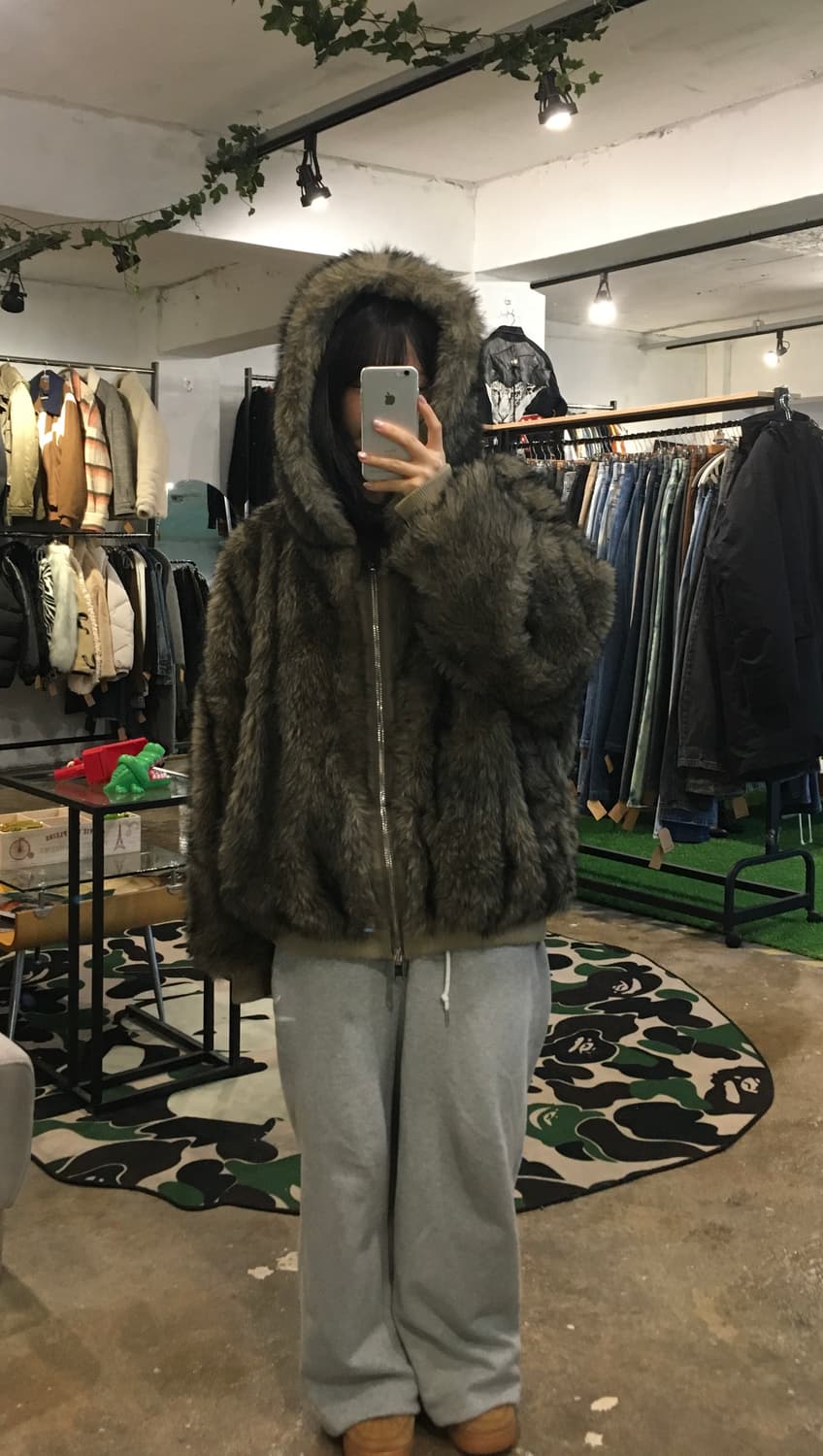 울프 퍼 투웨이 집업 후드 자켓 상품이미지2