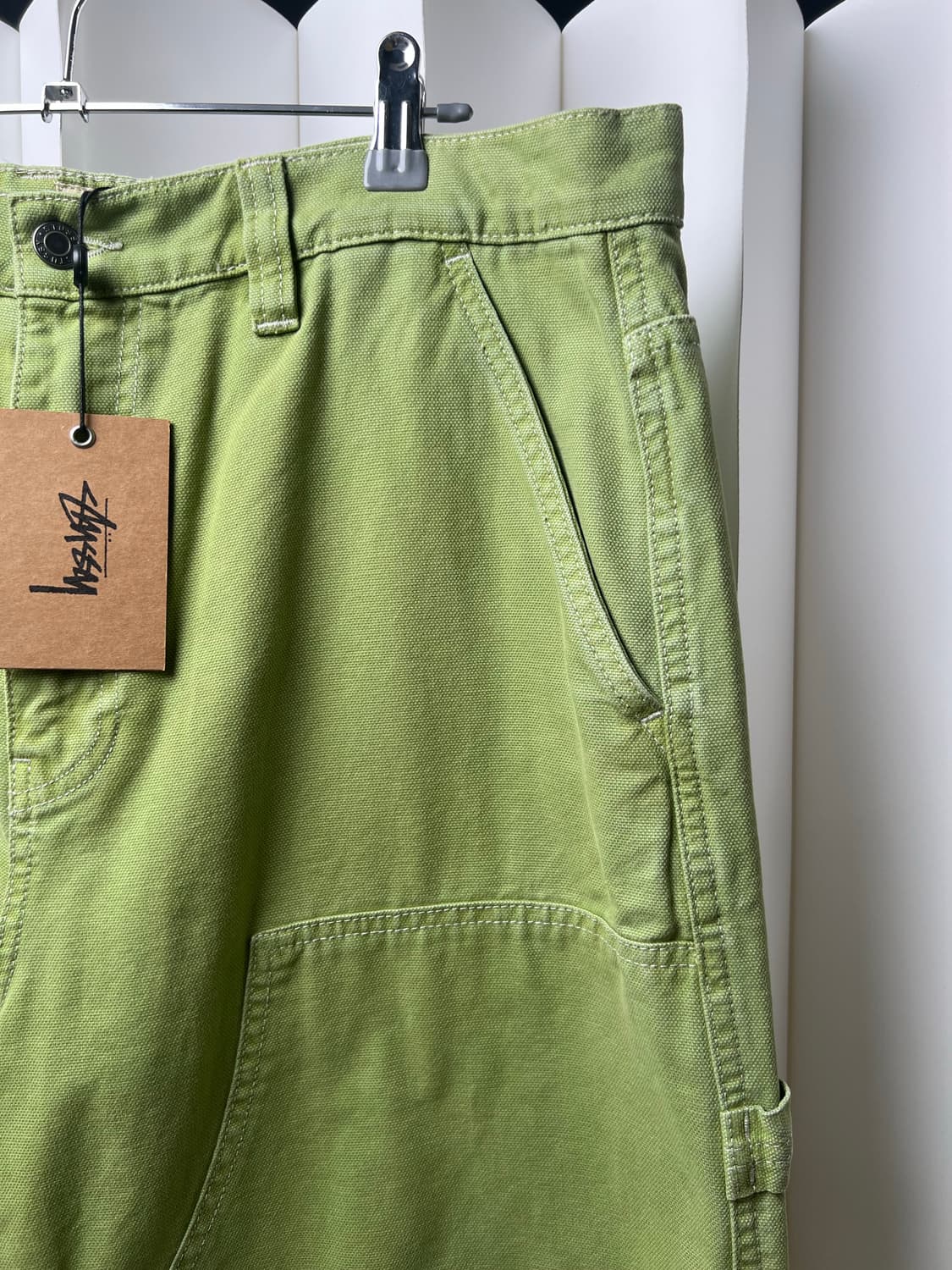 스투시 워시드 캔버스 워크 팬츠 라임. 새상품 32사이즈 상품이미지5