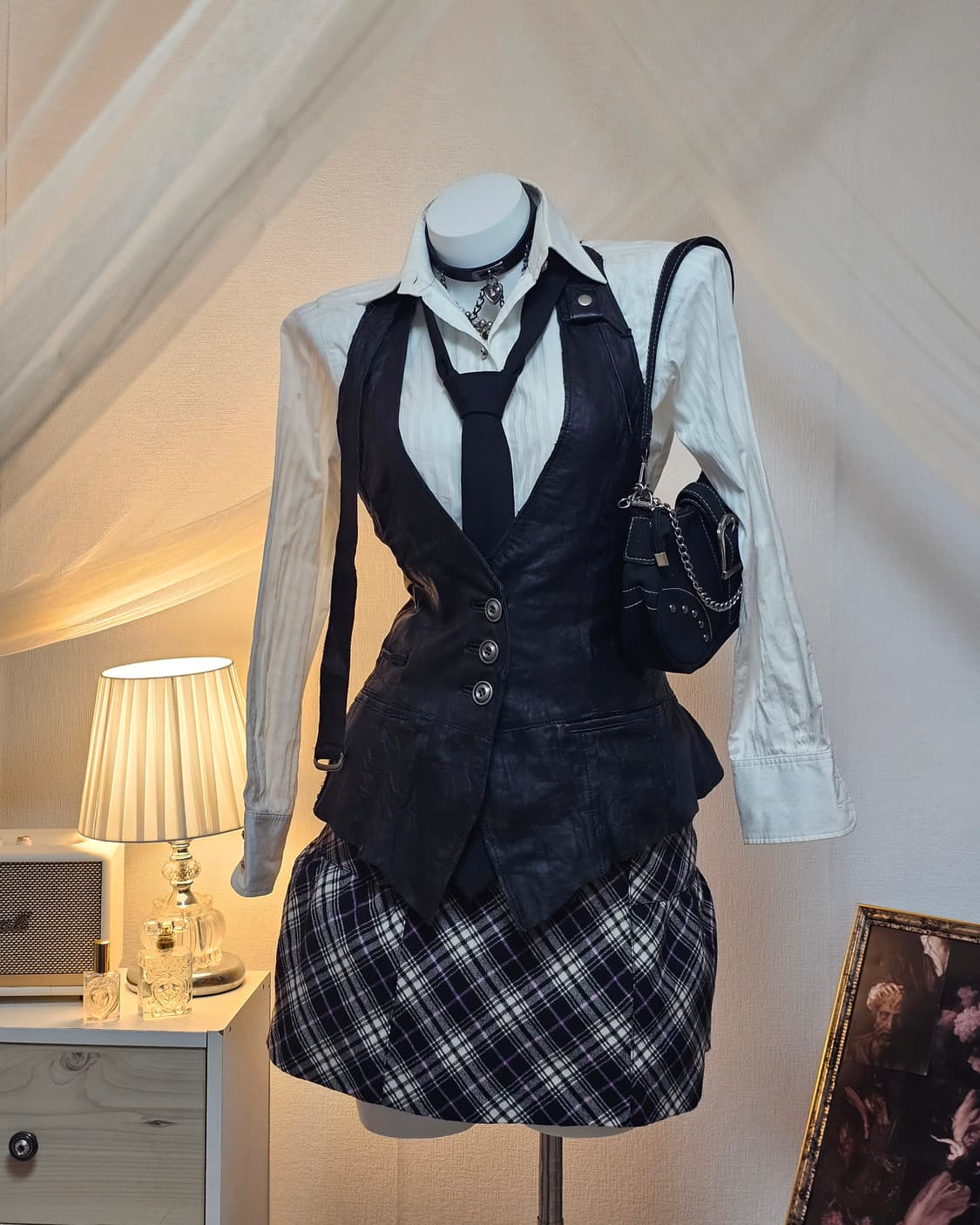 Punk preppie look style set 상품이미지3