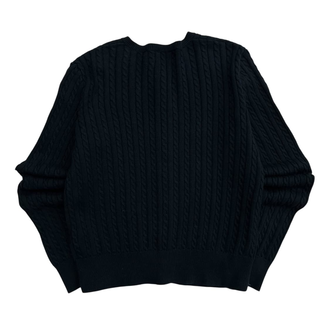 폴로 랄프로렌 화이트포니 블랙 꽈배기 가디건 XL 상품이미지3