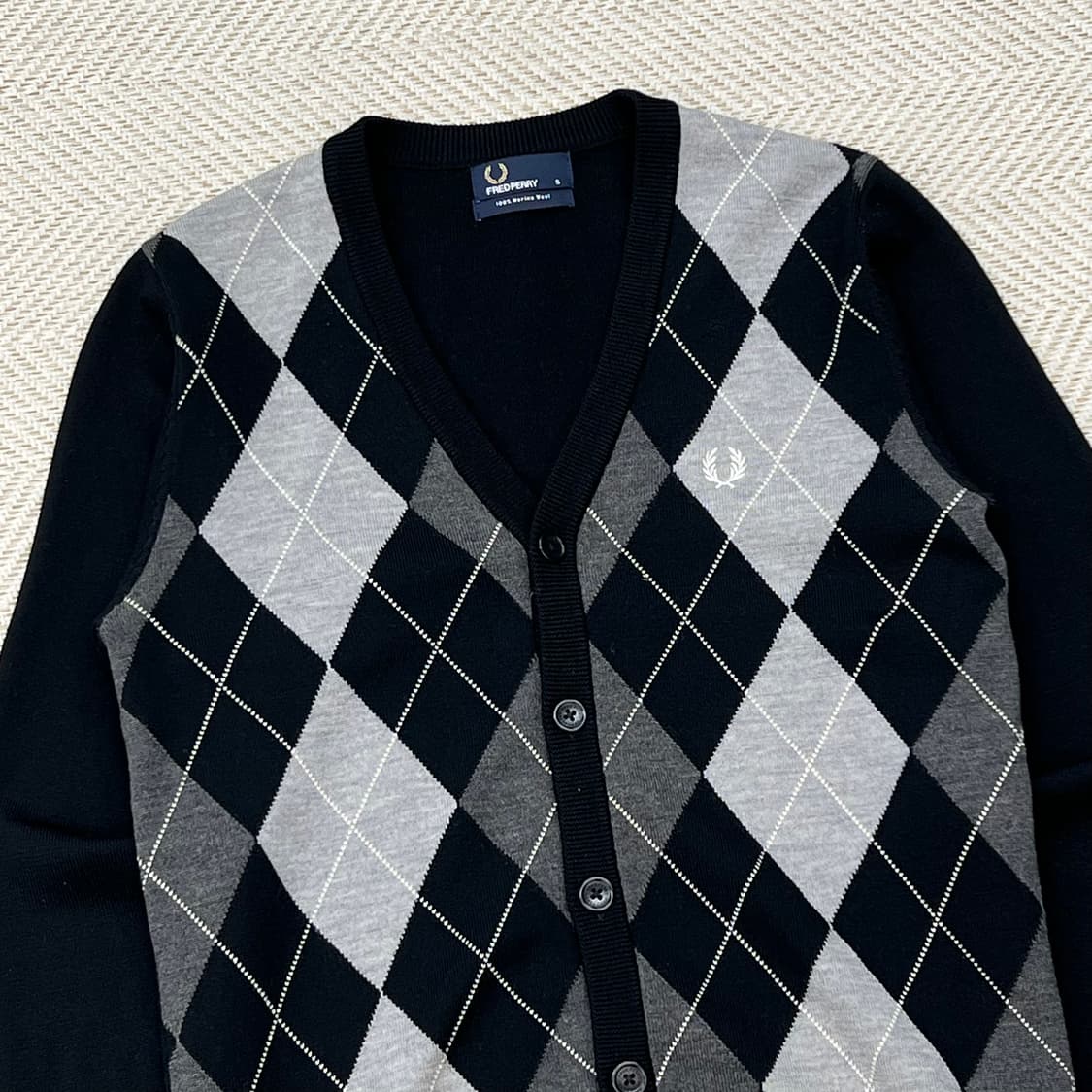 프레드페리 아가일 니트가디건 r3037 상품이미지3