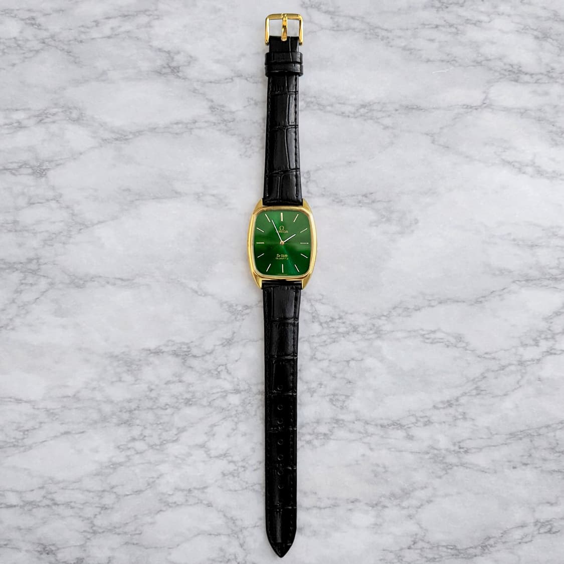 정품 오메가 드빌 쿼츠 그린 금장 빈티지 시계 상품이미지6