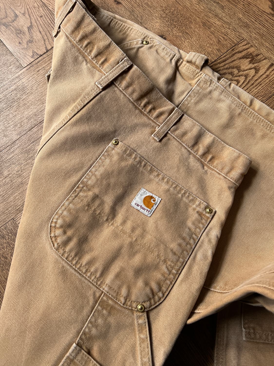 [36]칼하트 USA 빈티지 페이딩 브라운 더블니 워크 팬츠 상품이미지6
